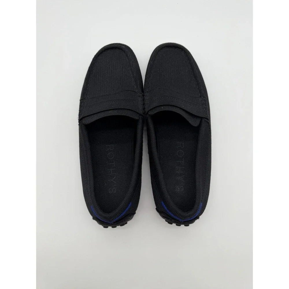 Rothy's Men's The Driving Loafer Knit Slip On Flat Shoes Mocs Black Size 8